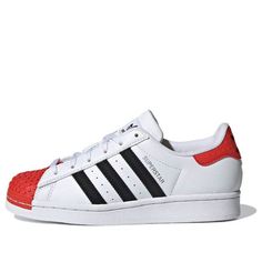 Lego x Adidas originals Superstar 360 J H03955 (SNKR/Skate/Low Top/Non-Slip/Wear-resistant) Adidas Sneakers With Rubber Toe Cap For Sports, Sporty Skate Shoes With Rubber Toe Cap, Red Adidas Sneakers For Training, Red Adidas Training Sneakers, Red Adidas Skate Shoes For Sports, Red Sneakers With Three Stripes For Sports, Red Adidas Skate Shoes, Adidas Originals Superstar, Low Top