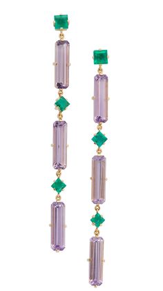 Our stunning Emerald & Amethyst earrings are a spectacular new addition to our collection. These gorgeous sparkling gems flow like water to frame your face. Timeless in style and modern in design. Our signature square prongs allow for the natural beauty of these gems to shine through. They catch all the light possi Flow Like Water, Jewelry Lookbook, Amethyst Jewelry, Emerald Earrings, Amethyst Earrings, Gems Jewelry, Dream Jewelry, Jewelry Inspo, Modern Jewelry