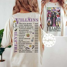 Two-sided Vintage Disney Villains Evil Tour Shirt, Retro Disney Villains Characters Concert Music Shirt Villain Disney Shirts, Disney Villians Christmas Shirts, Disney Cricut Shirts, Cute Disney Shirts, Funny Disney Shirts, Disney Trip Outfits, Disney Christmas Shirts, Disney 2024, Villain Character