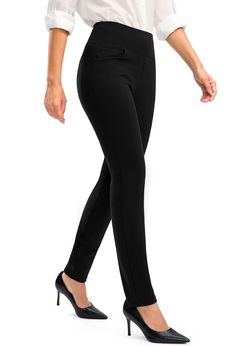 PRICES MAY VARY. 87% Polyamide, 13% Elastane Pull On closure 4 Inseam Lengths: These womens dress pants feature with 4 inseam lengths: 25"/27"/29"/31". For reference: PETITE-25" inseam fits women 5'1"-5'3"/ REGULAR-27" inseam fits women 5'4"-5'7"/ TALL-29" inseam fits women 5'8"-5'10"/ EXTRA TALL-31" inseam fits women 6'and above. To help you choose the length that best suits you, please check the picture of measuring the inseam in product description. Comfy Work Pants: Perfect amount of stretch High Waist Dress Pants, Fancy Leggings, Work Pants For Women, Best Work Pants, Casual Work Pants, High Waisted Dress Pants, Work Pants Women, Amazon Dresses, Safety Clothing