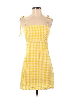 Lottie Moss Casual Dress Size: X-Small Yellow Dresses - used. No Fabric Content, Square, Checkered/Gingham, Short, Sleeveless | Lottie Moss Casual Dress: Yellow Checkered/Gingham Dresses - Used - Size X-Small Goldilocks Costume, Yellow Casual Dress, Yellow Checkered, Lottie Moss, Yellow Gingham, Yellow Dresses, Checkered Dress, Dress Yellow, Gingham Dress