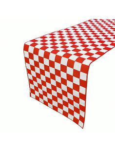 a red and white checkered table cloth