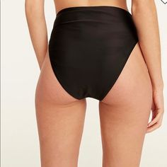 Nwt J.Crew High-Rise Bikini Bottom 2022 Bf178 Black Medium Tried To Purchase My Old Bikini In New Color, But The Bottoms Are Different, So It All Goes. Life Got In The Way Of A Return. From A Smoke-Free, Pet-Free, Allergen-Aware Home. Crop Swim Top, Striped Swimsuit, High Waist Bottoms, Cheeky Bikinis, High Leg, Swimsuit Tops, Women Swimsuits, New Color, New Look