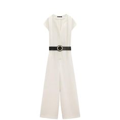 Sleeveless Jumpsuit With A V-Neckline. Featuring A Wide-Leg Design And Hidden Button Fastening At The Front. White Denim Jumpsuit, Jumpsuit With Belt, Skort Dress, Pleated Jumpsuit, Polka Dot Jumpsuit, Floral Print Jumpsuit, Satin Jumpsuit, Belted Romper, Zara Jumpsuit