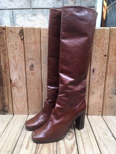 Check out Sergio Rossi brown Hi Tall brown leather Pull on women's boots EUR 40.5 US 10.5, the latest item I added on eBay! #eBay #eBaySeller Vintage Calf Leather Boots With Leather Sole, Brown Wide Calf Mid-calf Boots For Fall, Wide Calf Brown Mid-calf Boots For Fall, Brown Winter Mid-calf Boots, Brown Calf Leather Knee-high Boots With Square Toe, Brown Leather Mid-calf Boots With Round Toe, Brown Square Toe Calf Leather Knee-high Boots, Brown Square Toe Knee-high Calf Leather Boots, Brown Leather Heeled Boots For Winter