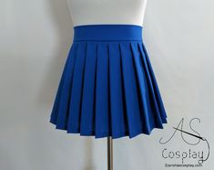 This is a custom made knife pleat skirt suitable for Japanese anime school uniform cosplay (seifuku) or everyday wear. Available in any size, including plus sizes, and any color. The pleated mini skirt shown is riviera blue and the length is 13 inches. The skirt closes in the back with a top quality invisible zipper. This mini skirt is made of high quality, high thread count 100% cotton. Pair this cotton skirt with socks or tights and a button down shirt for a cute everyday outfit or use the ski Fitted Accordion Pleats Skirt For School, Blue Fitted Skirt For Cosplay, Fitted Blue Skirt For Cosplay, Fitted Pleated Skirt For Cosplay, Fitted Pleated Mini Skirt For Cosplay, Y2k Fashion Skirt, Anime School Uniform, Blue Skirt Outfits, Anime Skirts