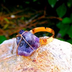 Amethyst Harmony Ring Adjustable Ring Raw Gemstone Ring Heart Chakra Ring Dainty Wire Ring Healing Crystal All Natural Raw Gems Are Securly Wrapped And Cages Into A Simple, Solid Design Of Pure Copper Wire. -None Treated, Or Colored, High Quality Crystals Adjustable Purple Amethyst Gemstone Ring, Adjustable Amethyst Jewelry With Large Stone, Amethyst Crystal Open Ring With Birthstone, Amethyst Birthstone Crystal Ring In Open Style, Amethyst Birthstone Crystal Open Ring, Spiritual Purple Crystal Birthstone Ring, Purple Amethyst Adjustable Ring, Wire Wrapped Amethyst Ring Jewelry, Purple Amethyst Jewelry With Raw Stones