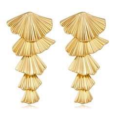 PRICES MAY VARY. 💖Gold Shell Earrings: These shell earrings are designed from simple shell shapes for stylish simplicity their eye-catching and add a charming and coastal flair to your ensemble. 💖Shell Drop Earrings Size: These seashell dangle earrings are approximately 1.85 inches in length, 0.79 inches in width, and weigh about 0.31 ounces.and Hypoallergenic Wear with confidence 💖Summer Beach Earrings:These seashells drop earrings for women will look great with many of your outfits on many Beach Wear Jewellery, Gold Beach Jewelry, Beach Jewelry Earrings, Beach Earrings Summer, Summer Court, Cowrie Shell Jewelry, Shell Jewellery, Beach Wedding Guests, Gold Beach