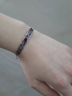 Sterling Silver Adjustable Bracelet, Craved symbols of Armenia, Grape Symbol of Armenia Weight - approximately 6,5 grams Lenght -15- 25 cm, per customer request High quality silver and impressive craftsmanship, MASTERLY handcrafted 925 STERLING SILVER bracelet Shipping time: Europe 3-4 weeks USA and other countries 3-4 weeks Stick Earrings, Sweet Jewelry, Garnet Bracelet, Ancient Jewelry, Party Earrings, Garnet Earrings, Jewelry Lookbook, Art Deco Earrings, Bar Earrings