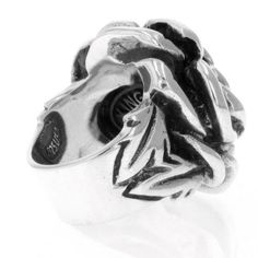 king baby rose ring White Gold Skull Ring With Polished Finish Gift, White Gold Polished Skull Ring Gift, White Gold Skull Ring With Polished Finish, White Gold Engraved Ring In Stainless Steel, Silver Stainless Steel Signet Ring With Polished Finish, Silver Stainless Steel Skull Ring, Silver Symbolic Rings With Polished Finish, Symbolic Silver Rings With Polished Finish, Elegant Silver Sterling Silver Skull Ring