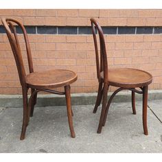 Pair of Early 20th Century Thonet Style Bentwood Bistro Chairs. Light weigh and Very sturdy. Measures 16.5" in width, 18"in depth , 35" in height with a seat regular seat height of 18" Bistro Chairs, In Depth, Early 20th Century, 20th Century, Home Furniture, Dream House, Furniture