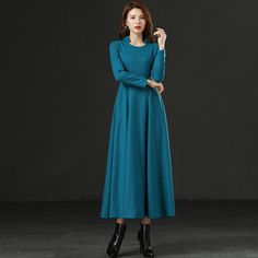 FEATURES Wool blend 25% wool, other fiber,nylon Polyester lining Back zipper closure Long sleeve Fit and flare Regular fit Mid calf Perfect for winter, autumn More color SIZE Available in sizes XS-XL How to choose size ? 1.Check your body measurement with instructions https://www.etsy.com/listing/794054080 2.Get your size in Size Chart with your body measurement https://www.etsy.com/listing/794055682 3.Send me your measurement if you need help Bust Waist Hips Your over all Height Weight Bra size Long Blue Winter Dress, Winter A-line Maxi Dress, Wool Long Sleeve Midi Dress For Fall, Wool Midi Dress With Long Sleeves For Fall, Fall Long Sleeve Wool Midi Dress, Fall Wool Midi Dress With Long Sleeves, Wool Long Sleeve Midi Dress For Spring, Solid Color A-line Long Sleeve Winter Dress, Winter A-line Long Sleeve Dress