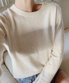 Everyday Slim Crewneck - Oatmeal | Jenni Kayne Creme Sweater, Everyday Sweater, Ivory Sweater, Slip Skirts, Jenni Kayne, Fall Essentials, Fashion Wishlist, Slip Skirt, Womens Crewneck