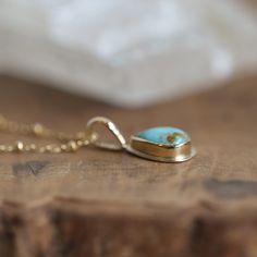 Our new LBJ Drop of Gold Pendant is a Solid Gold - 14K and 18K Gold Hubei Turquoise Pendant Necklace. One of a Kind and Ready to Ship Teardrop Turquoise Gold Necklace. You will receive the exact Hubei Turquoise Pera Shaped Gold Pendant in the Photos. Stunning alone, stacked or worn as a charm. The term dripping with gold comes to mind ... fabricated with 14K solid gold sheet and bail and 18K solid Gold bezel, this gorgeous, earthy, pear-shaped Hubei Turquoise cabochon is a solid gold drop of sun Heirloom Turquoise Necklace As Gift, Heirloom Turquoise Necklace For Gift, Fine Jewelry Turquoise Gemstone Necklace In Yellow Gold, Fine Jewelry Turquoise Necklace In Yellow Gold, Fine Jewelry Yellow Gold Turquoise Gemstone Necklace, Elegant Turquoise Chrysoprase Necklace, Fossil Ring, Hubei Turquoise, Gold Sheets