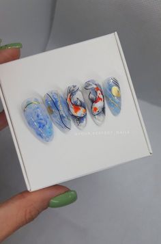 Check out this item in my Etsy shop https://www.etsy.com/listing/1018068391/koi-japanese-style-nails-press-on-nails Koi Fish Nails Acrylic, Koi Fish Nail Design, Fish On Nails, Koi Fish Nail Art, Koi Nails, Koi Fish Nails, Nails Asian, Fish Nail Art, Idol Nails