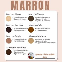 an info sheet with different types of chocolates and their names in spanish on it