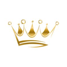 a golden crown on a white background, logo, illustration png and psd