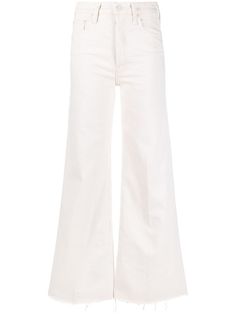 Cream stretch cotton high-rise wide leg jeans from MOTHER featuring belt loops, classic five pockets, wide leg, drawstring hem and high waist. Baggy Cargo Jeans, Mother Clothing, Tom Ford Beauty, High Rise Wide Leg Jeans, Cargo Jeans, Wide Leg Denim, Wide Leg Jeans, Stretch Cotton, Leg Jeans