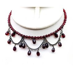 Blood Red Teardrops Memory Wire Choker, Faceted Crystal Drape Festoon Beaded Bib Necklace, Elegant Goth Minimalist Condition * Very nice condition. Gently used. Size: Womens OS, adjustable Condition: Pre-Owned Good Red Bead Choker, Red Jewelry With Bead Caps, Red Dangle Jewelry With Bead Caps, Red Beaded Dangle Necklaces, Elegant Goth, Wire Choker, Red Choker, Goth Choker, Necklace Inspiration