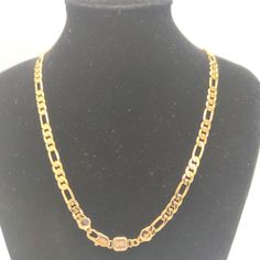 The Bold Figaro Chain, a perfect choice for those looking for a bold and masculine gold chain necklace. This necklace has a 6mm width and a high gloss 24k gold plated finish that is sure to turn heads. The Figaro style links are as popular as they are classic. Bold Figaro Chain Details: Metal: 24K Gold Plated on Stainless Steel Hypoallergenic, Tarnish-Free, Waterproof Length: 50cm Width: 6mm Perfect your Parure with our Eternity Band Figaro Chain Necklace, Bling Necklace, Figaro Chains, Figaro Chain, Link Chain Necklace, Gold Chain Necklace, Eternity Band, Chain Link Necklace, Eternity Bands