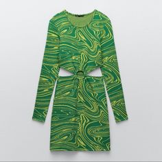 Mini Dress, Never Worn Trendy Long Sleeve Sweater Dress For Summer, Trendy Green Winter Dress, Trendy Green Fall Dress, Casual Green Long Sleeve Bodycon Dress, Trendy Stretch Green Midi Dress, Trendy Green Stretch Midi Dress, Trendy Mini Sweater Dress For Spring, Green Bodycon Mini Dress For Fall, Trendy Mini Length Sweater Dress For Spring