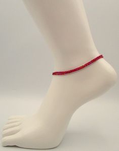 Add a delightful burst of color to your summer outfit with this dainty red beaded anklet! 9.25" long ankle bracelet, made with glass seed beads, beading cord, and brass layered clasp. This red beaded anklet ships to you in a gift box, ready to give as a present or to keep and store. Back to Beaded Anklets Cheap Red Beaded Bracelets For Beach, Adjustable Beaded Anklet As A Gift, Adjustable Beaded Chain Anklet As Gift, Adjustable Red Anklets With Round Beads, Red Beaded Bracelets For Summer, Handmade Red Beaded Bracelets For Summer, Flexible Red Jewelry For Gift, Red Beaded Anklets For The Beach, Adjustable Red Anklets For Festivals