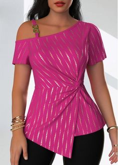 Color:Hot Pink;Size:S;Size:M;Size:L;Size:XL;Size:XXL;Package Contents:1 X T Shirt;Occasion:Other;Style:Bohemian; Elegant Dresses Plus Size, Shirt Tunic Top, Polka Dot Shorts, Fashion Mistakes, Style Mistakes, Cardigan Tops, Pink Polka Dots, Short Sleeve T Shirt, Plaid Tops