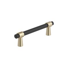 a black and gold handle on a white background