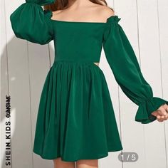 Nice Girls Party Dress In Dark Green By Shein. New Without Tags. Size 11-12 Girls. Never Worn. Cute Mini Length Dresses For School, Spring Mini Dress For School, Green Dresses, Shein Dress, Shein Dresses, Girls Party Dress, Girls Party, Kids' Dresses, Dark Green