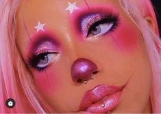 Clown Cowgirl, Circuscore Aesthetic, Glam Clown Makeup, Gothic Clown Makeup, Clown Core Makeup, Rodeo Clown, Cute Clown Makeup, Mime Makeup, Clown Core