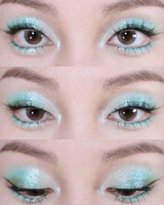 Aqua Blue Eye Makeup, Tourquise Eye Makeup, Teal Douyin Makeup, Mogumogu Core, Aquamarine Makeup, Envy Makeup, Make Up Aesthetic, Teal Eyeshadow, Teal Makeup