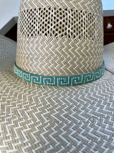 Turquoise and Cream Hat Band 1/2 Wide - Etsy Green Western Hat Bands For Beach, Green Western Hat Bands For Summer, Western Green Hat Bands For Beach, Adjustable Southwestern Turquoise Hat Bands, Adjustable Turquoise Hat Bands For Country Events, Adjustable Turquoise Hat Bands For Festivals, Adjustable Turquoise Hats For Summer, Adjustable Turquoise Hat For The Beach, Adjustable Woven Blue Hats