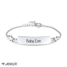 Baby’s first jewellery, is a keepsake gift that will be cherished and loved forever. This adorable piece is Engravable and features a heart and star charm on both ends. This 4" bracelet can be extended up to approximately 5" for comfort and security.

We understand that children's skin is delicate, and to reduce the chance of a reaction, we only use quality materials for our kids' jewelry collection.

For safety, all children aged 0–3 years must be supervised by an adult while wearing this jewel Adjustable Chain Bracelet With Star Charm As Gift, Personalized Star-shaped Sterling Silver Jewelry, Personalized Star-shaped Birthday Jewelry, Adjustable White Gold Star Jewelry, Personalized White Gold Charm Bracelet, Sterling Silver Star Jewelry For Birthday, Dainty Jewelry With Star Charm For Birthday, Adjustable Name Jewelry For Keepsake, Silver Jewelry With Star Charm For Birthday