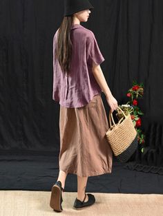 Sku CY-!27357 Material >50%Cotton Style Loose , A-line , Plus Size Occasion Casual , Vintage Seasons Summer Type Skirts Bottoms Color COFFEE,BLACK,WHITE Size FREE SIZE Size chart: Please consult the size chart we provide for this item's measurements to help you decide which size to buy. Please note: There may be 1-3cm differ due to manual measurement. CMINCH Cm Waist Hips Length FREE SIZE 106 116 76 Casual A-line Bottoms For Day Out, Casual A-line Bottoms With Buttons, Casual A-line Solid Color Bottoms, Casual A-line Bottoms In Solid Color, Casual A-line Workwear Bottoms, Coffee Black, Color Coffee, Linen Skirt, Vintage Casual