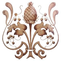 an ornate design with a pineapple on it