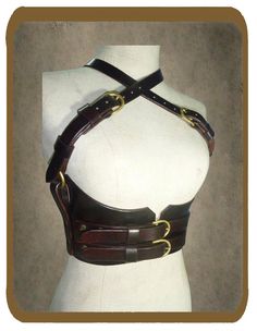 Leather Ladies Strap Belt Harness Character Design, Steampunk Harness, Harness Belt Outfit, Harness Design, Harness Belt, Cross Neck, Leder Outfits, Leather Corset