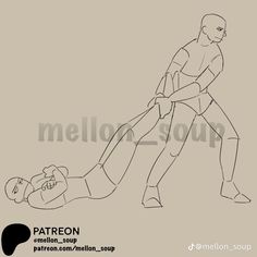 a drawing of a man holding onto another man's leg with the help of a rope