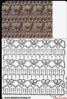 the crochet pattern is shown in two different colors