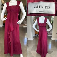 Valentino Vintage 80's Red Silk Evening Dress with Pleated Bodice. This is so pretty, please use the zoom feature to see the details.   Size 6 US Bust 34" Waist 28" Hips 44" Length 60" Excellent condition Valentino Vintage, Silk Evening Dress, Pretty Please, Pleated Bodice, Red Silk, Dress Clothes For Women, Evening Dress, Bodice, Evening Dresses