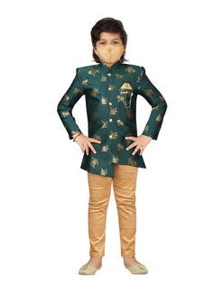 This sherwani breeches suit set for kids; which will give your little boy a ethnic outfit texture and will fetch lot of ravishing compliments for your child. The fabric used for this product is Jacquard Blend with keeping in mind the all day clothing comfort for your child. You can team it with matching footwear for giving a marvellous look to your child. Suitable for festive occasions; parties and weddings and other traditional events. * Please share your phone number once you place the order, Sherwani For Boys, Boys Sherwani, Diwali Outfit, Diwali Outfits, Ethnic Outfits, Indian Ethnic Wear, Suit Set, Wedding Wear, Ethnic Wear