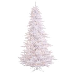 a white artificial christmas tree on a stand