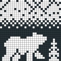 a cross stitch pattern that looks like it has been made with black and white squares