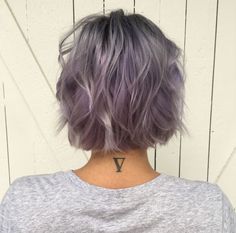 Blunt Cut | Short Hair | Lavender Hair | Beach Waves | Purple Blonde, Beach Wave Hair, Hair Short