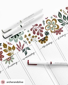 All The Inspiration You Need To Get Started With Your Acrylograph Pens – Archer and Olive Archer And Olive, Diy Kalender, Boulet Journal, Notebook Doodles, Bullet Journal Cover Page, My Therapist, Dot Grid Journal, Bullet Planner