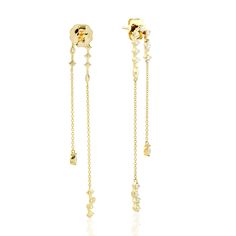 Modern style diamond and gold jewelry. This Earrings is made of gold and diamond material and is capable of reflecting some light to produce a natural glow. A unique feature found only in premium jewelry. This Earrings is handmade in 18k Yellow Gold : 4. 754 grams , and Diamond : 1. 33 cts  (OPS-18655)  This jewelry is made by hand featuring detailed workmanship. Be careful to avoid dropping or banging as physical impacts can result in damage to the pieces including stones falling off. To care f Gold Diamond Linear Earrings For Anniversary, Evening Yellow Gold Diamond Earrings With Single Cut, Luxury Linear Drop Earrings With Single Cut Diamonds, Yellow Gold Linear Earrings With Diamond Accents Gift, Luxury Gold Linear Earrings With Brilliant Cut, Gold Earrings With Single Cut Diamonds For Evening, Timeless Gold Diamond Earrings With Single Cut, Luxury Linear Earrings With Single Cut Diamonds For Anniversary, Luxury Gold Plated Linear Earrings