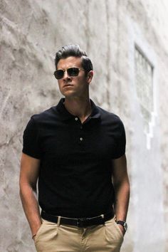 Chinos And Polo Shirt Men, Men’s Black Polo Outfit, Fashion With Scarf, Winter Fashion 2022, Polo Outfits, Men's Winter Fashion, Male Type