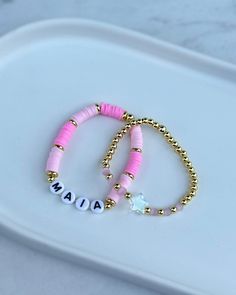 Personalized Pink Beaded Bracelet Set 🌷💕 *Fun for toddlers and adults  * Makes a fun special gift  * If you need a custom size please leave it noted on the personalization box Fun For Toddlers, Pink Beaded Bracelet, Pink Beaded Bracelets, Bracelet Inspo, Toddler Fun, Special Gift, Bracelet Set, Beaded Bracelet, Favorite Jewelry