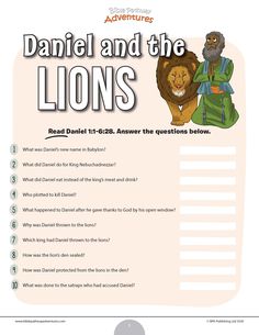 the lion and the lamb worksheet is shown in this image, which includes questions for