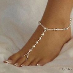 Lasaky - Exquisite Pearl and Bead Toe Ring Set Beaded Foot Jewelry, Metallic High Heels, Bead Anklet, Pearl Anklet, High Heel Mules, Beaded Anklets, Toe Ring, Foot Jewelry, Toe Rings