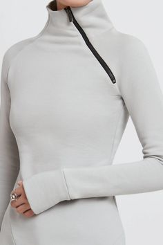 Sleek Off White Loungewear - Brie Sweatshirt | Marcella High Neck Sweatshirt, Turtleneck Sweatshirt, Sweatshirt Fabric, Modieuze Outfits, Mock Turtleneck, Google Shopping, Brie, Long Sleeve Sweatshirts, Extra Long